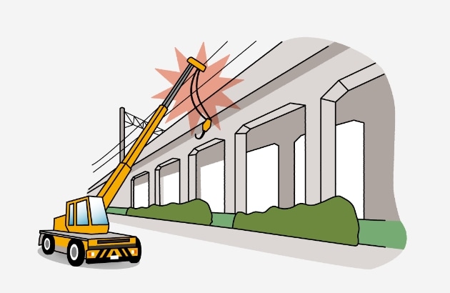 東京メトロの高架橋・盛土近くの建物の解体・改修・新築（足場の設置を伴う作業）・クレーン作業・埋設物工事・架空線工事・重機等使用する工事